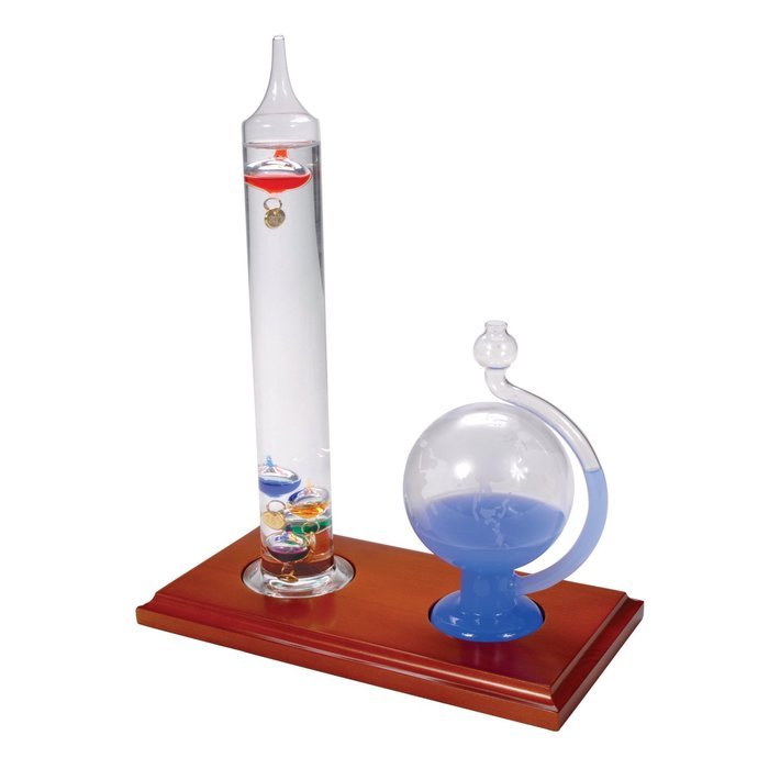 AcuRite 00795A2 Galileo Thermometer with Glass Globe Barometer N2