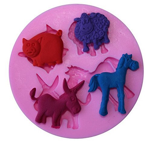 HSE silicone molds for polymer clay,animal style horse sheep cow shape cake decorating tool,stencil moule cake... N2