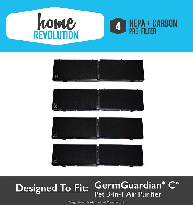 4 GermGuardian C Pet FLT5250PT Comparable Purifier Filter; 2 pc set; Home Revolution Brand Replacement, Fits 3...