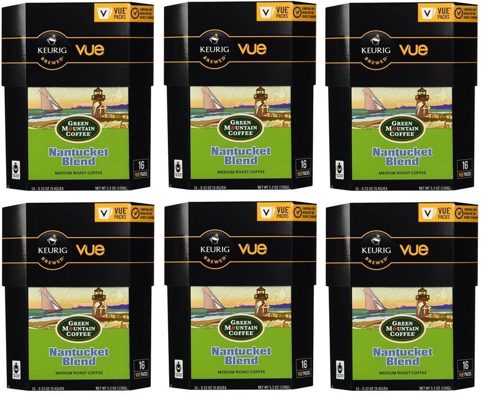 Green Mountain Coffee Nantucket Blend, Vue Cups for Keurig Vue Brewers 32 Count