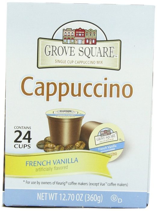 Grove Square Cappuccino, French Vanilla, 24 Count Single Serve Cups N36
