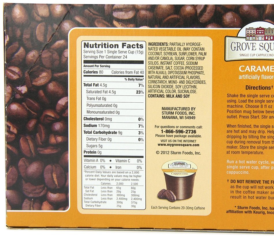 Grove Square Cappuccino, French Vanilla, 24 Count Single Serve Cups N43