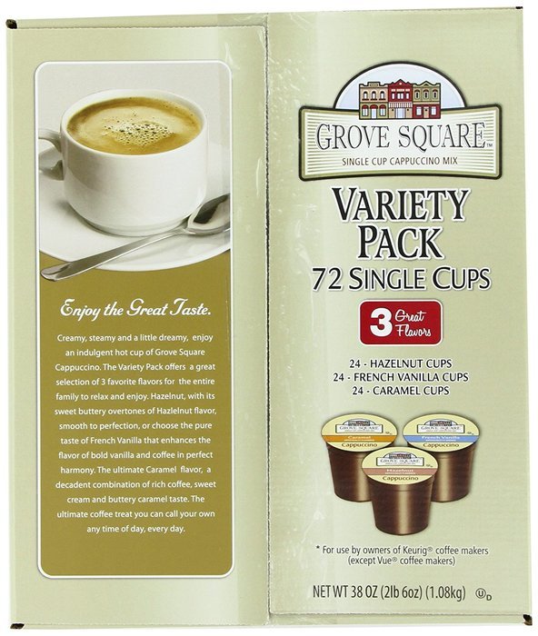 Grove Square Cappuccino, French Vanilla, 24 Count Single Serve Cups N53