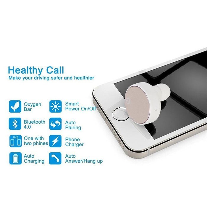 ATD Bluetooth Wireless Headphones Double Connector Internal Hands Free Speakerphone Portable Car Anion Oxygen... N5