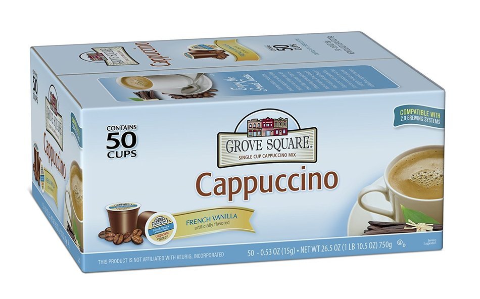 Grove Square Cappuccino, French Vanilla, 24 Count Single Serve Cups N62