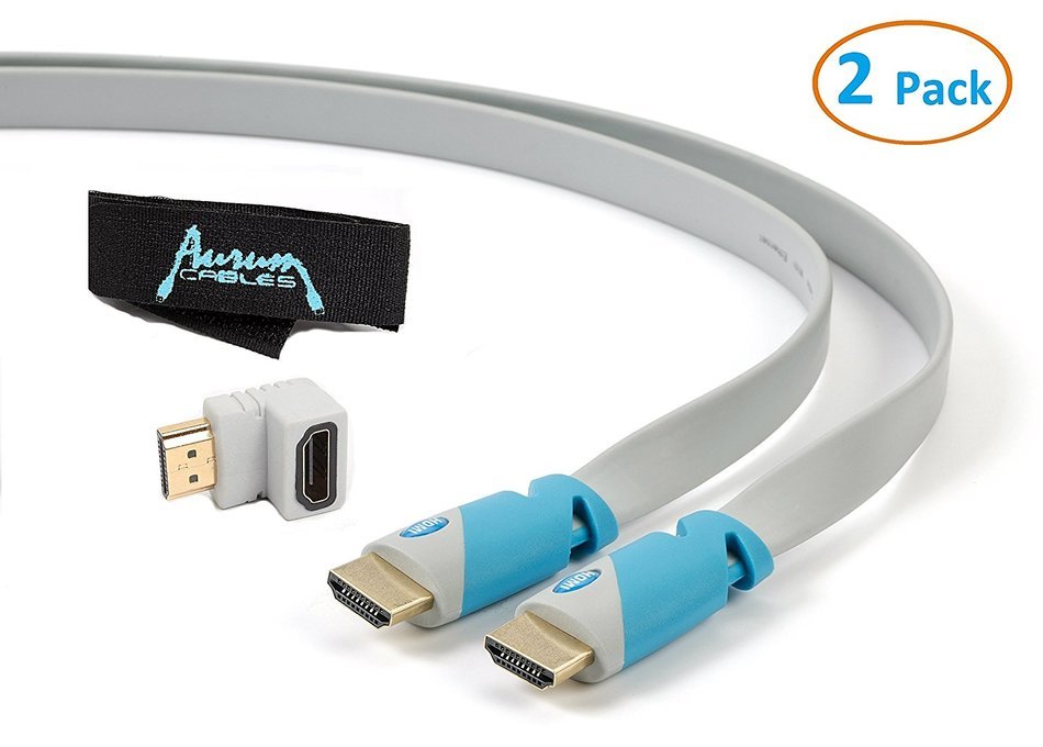 Aurum Flat Series - Flat HDMI Cable with Ethernet (40 Ft) - Supports 3D & Audio Return Channel [Latest Version... N3