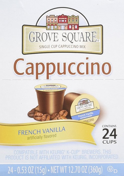 Grove Square Cappuccino, French Vanilla, 24 Count Single Serve Cups N68