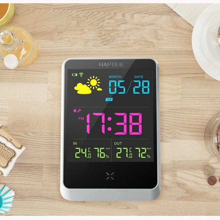 Digital Weather Forecast Station Wireless Sensors for Time/ Indoor Outdoor Temperature/Humidity/Day/Date Display... N6