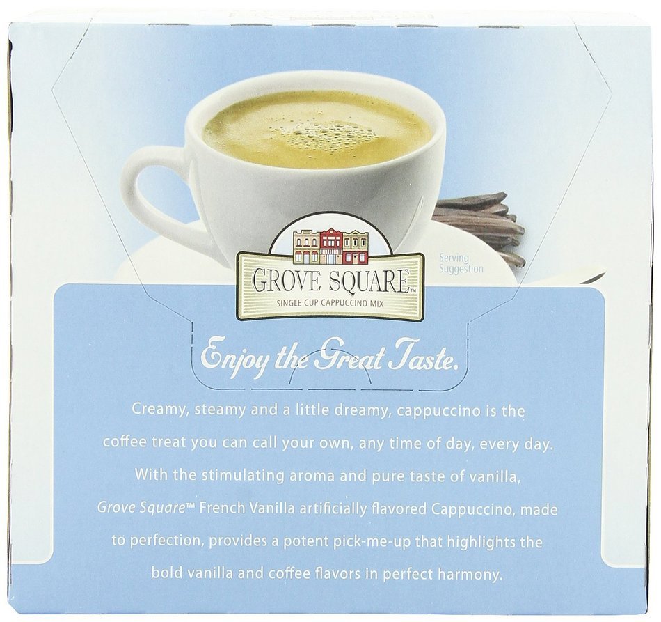 Grove Square Cappuccino, French Vanilla, 24 Count Single Serve Cups N71