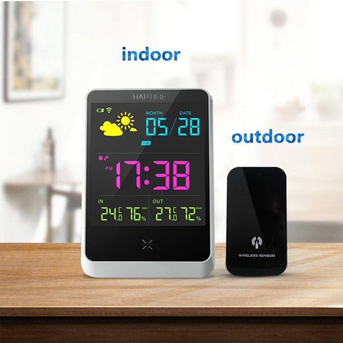 Digital Weather Forecast Station Wireless Sensors for Time/ Indoor Outdoor Temperature/Humidity/Day/Date Display... N8