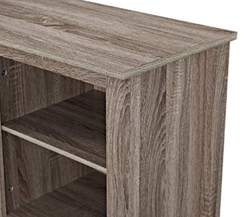 Tv Stand With Fireplace,For 60 Inch TV, With Doors,Ventless, Enclosed Storage, Adjustable Shelves, Color Driftwood