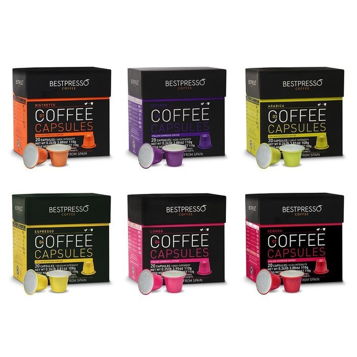 Nespresso Compatible Gourmet Coffee Capsules - 120 Pod Variety Pack - for Original Line Nespresso Machine - Bestpresso...