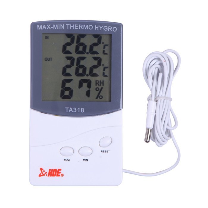 HDE Indoor/Outdoor Thermometer and Hygrometer LCD Weather Station - Indoor Humidity Monitor N2