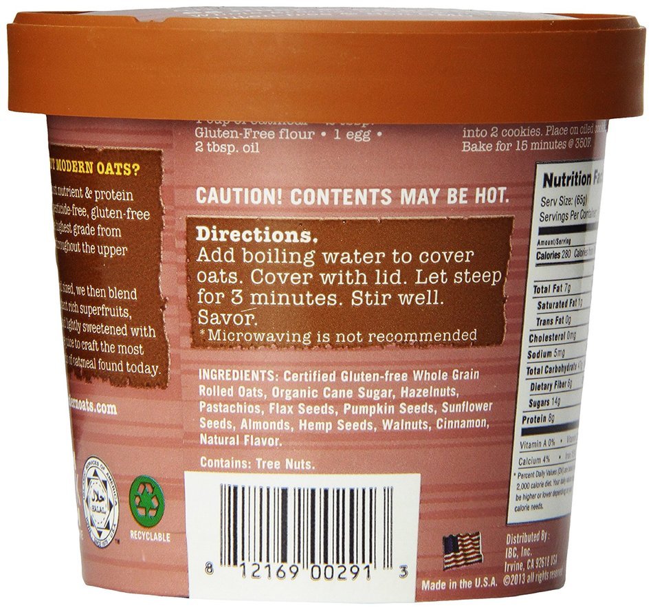 Modern Oats Apple Walnut Oatmeal, 2.6 Ounce (Pack of 12) N8