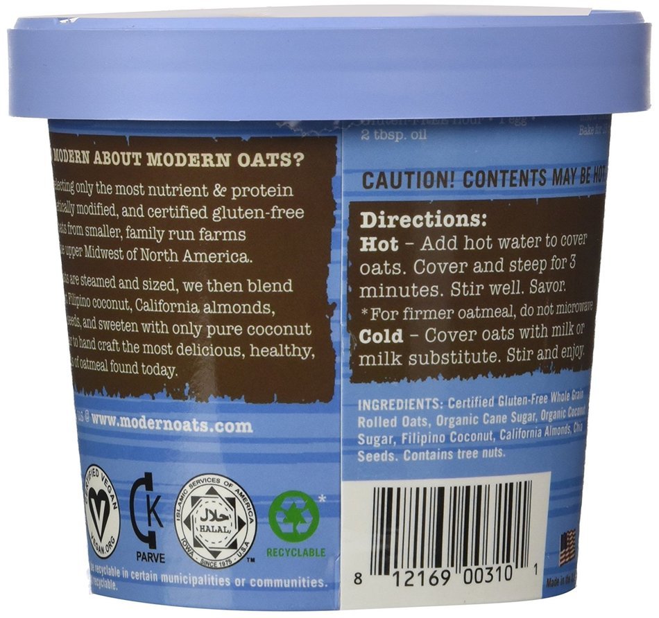 Modern Oats Apple Walnut Oatmeal, 2.6 Ounce (Pack of 12) N9