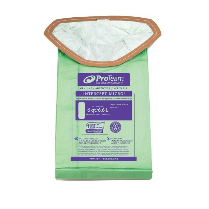ProTeam 107314 Micro Filter 6 Qt. Bag For ProVac FS 6 Vacuum - 10 / PK