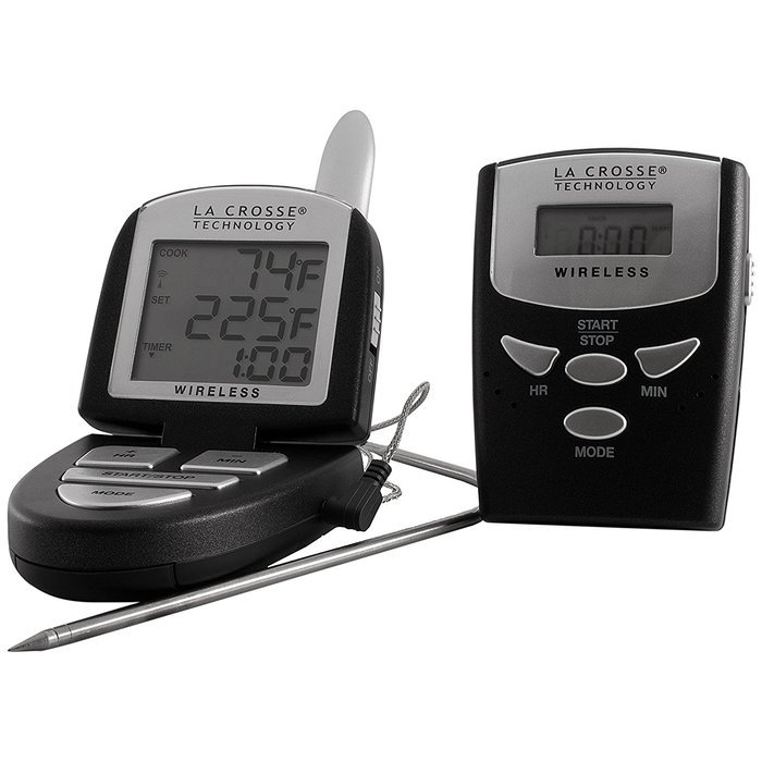 La Crosse Technology 922-818 Digital Cooking Thermometer with Stainless Steel Probe & Wireless Pager N2