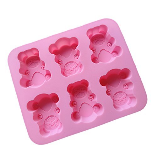 6 Bear Silicone Cake Mold Pan 8.8"x7.2"x1.1" Color At Random N2