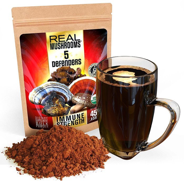 5 Defenders Mushroom Extract Blend by Real Mushrooms - Chaga, Reishi, Shiitake, Maitake and Turkey Tail Mushroom... N5