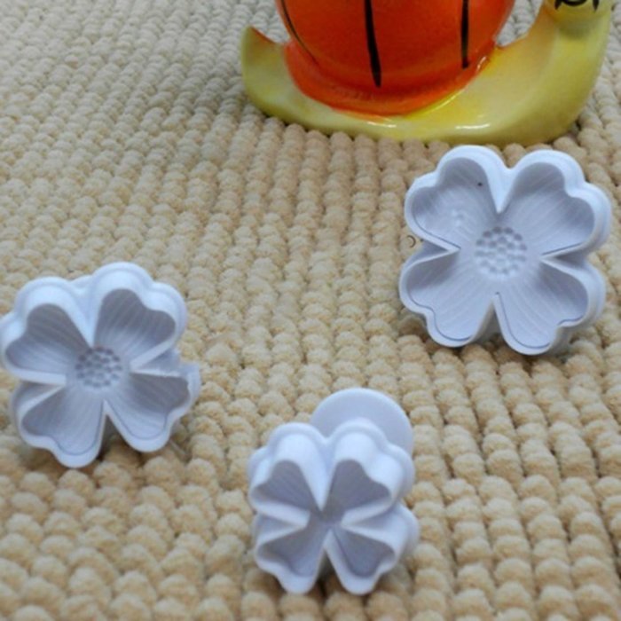 DUFUSTORE 3pcs x flowers shape Candy Jelly Fondant cake Decoration cookie tools Mold