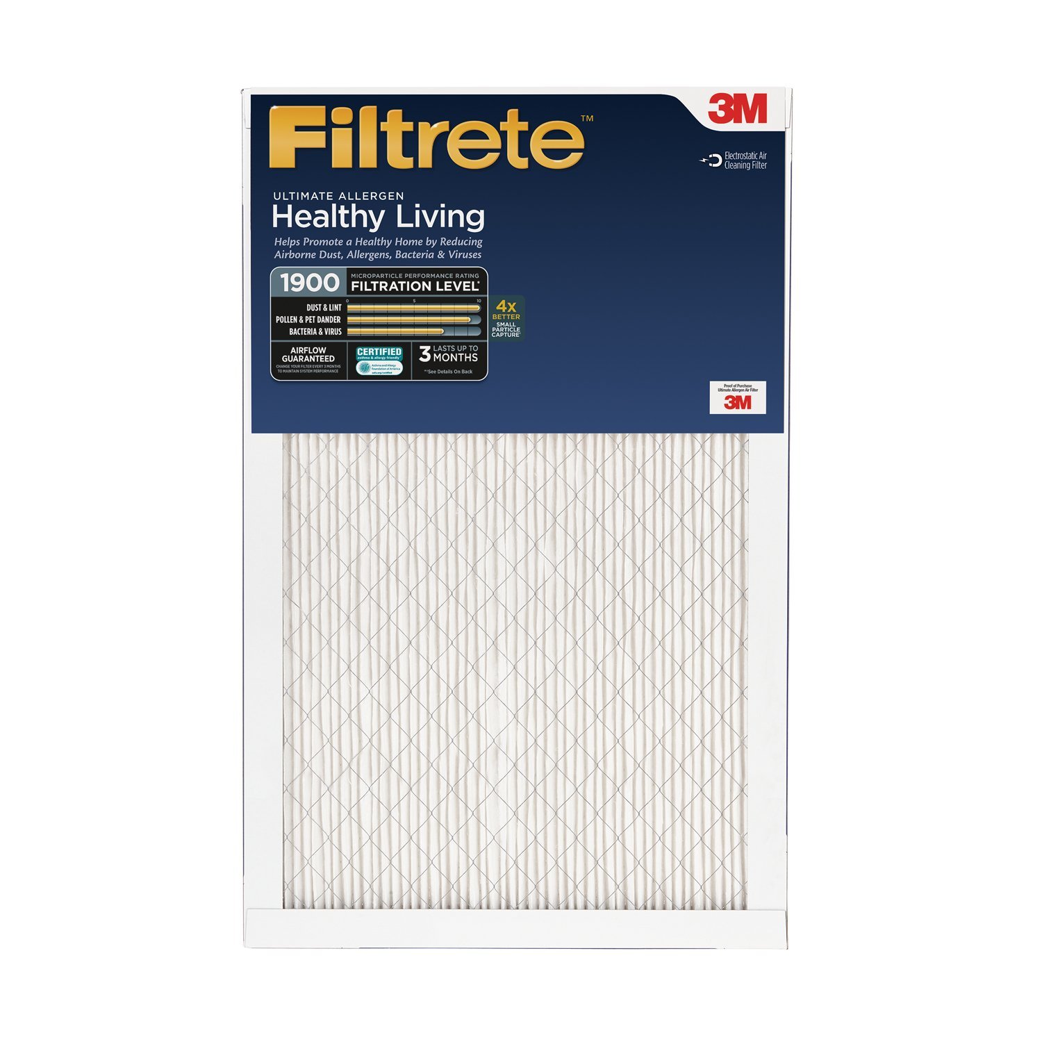 Filtrete Healthy Living Ultimate Allergen Reduction Filter, MPR 1900 ...