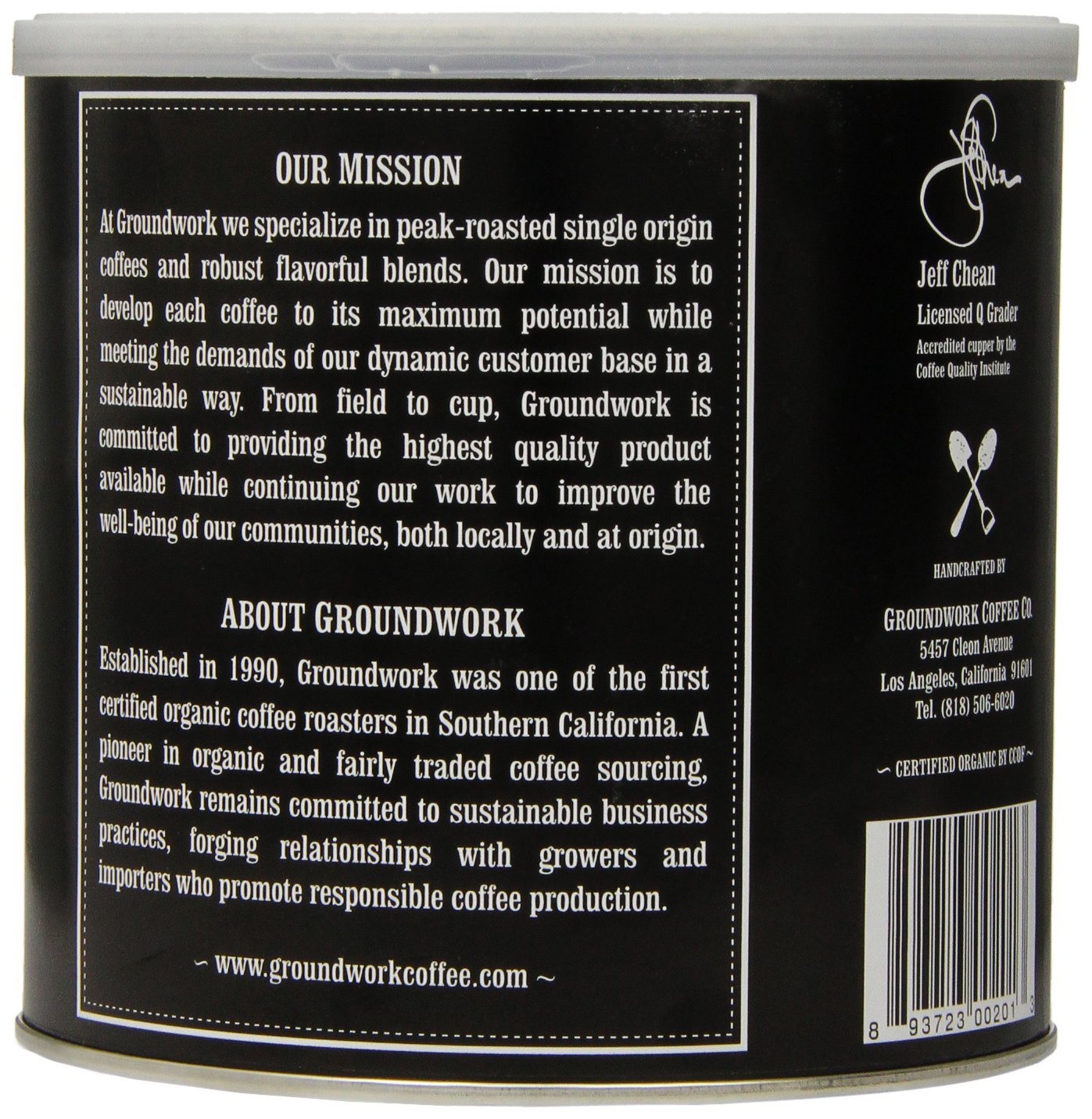 Groundwork Coffee, Organic Black Magic Espresso, Whole Bean, 16Ounce