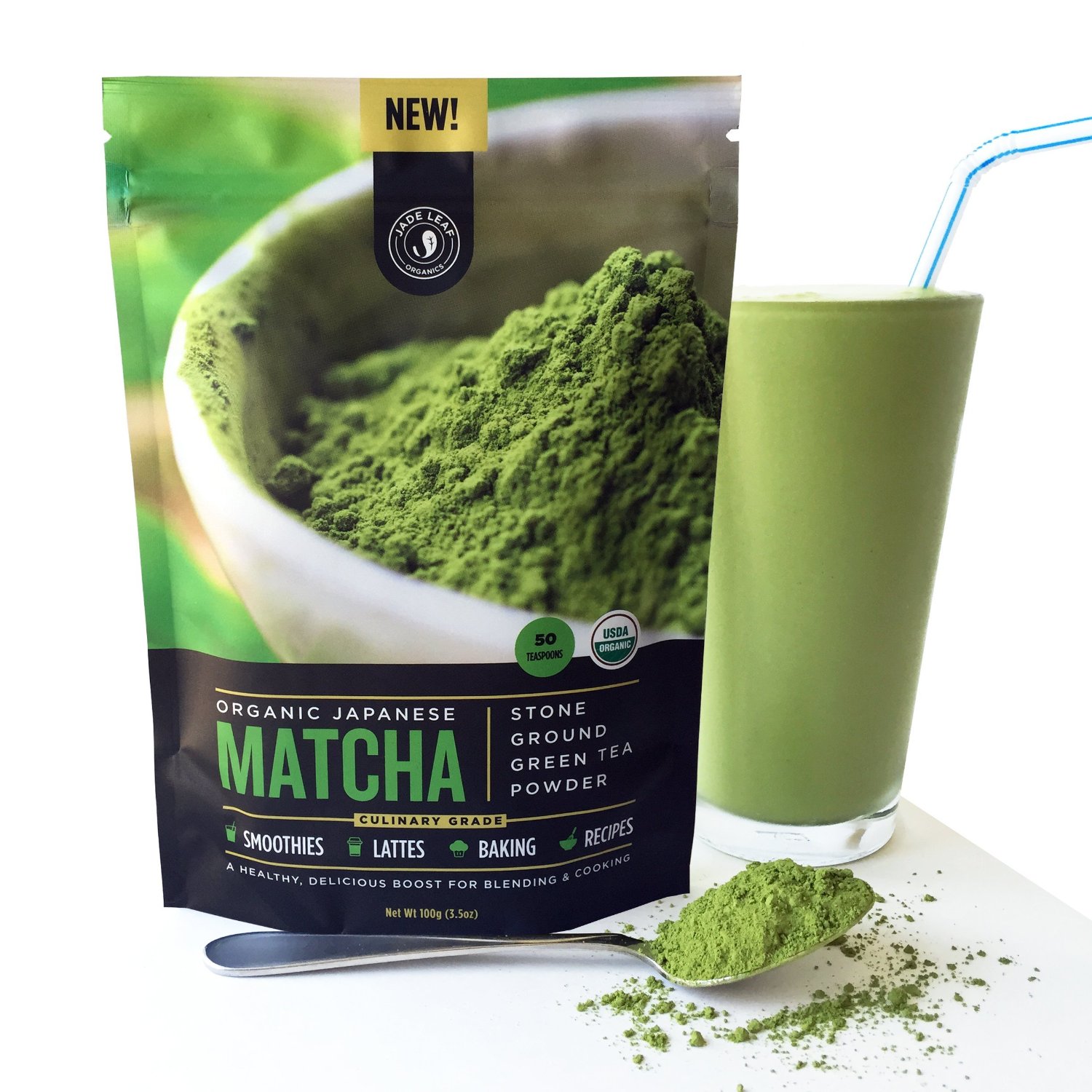 Jade Leaf - Organic Japanese Matcha Green Tea Powder, Culinary Grade ...