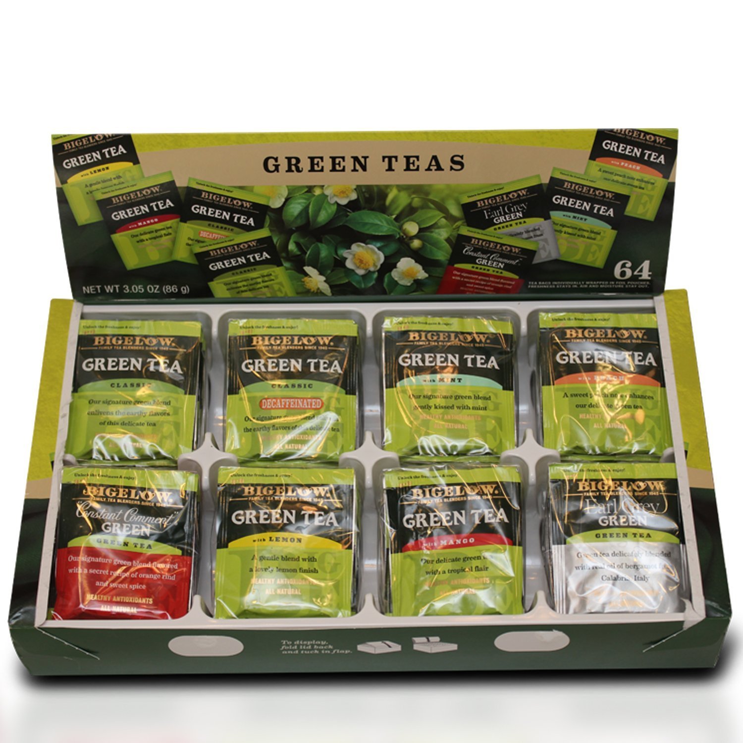 Bigelow Tea Company Products - Tea Tray Pack, 8 Assorted Teas, 64/BX ...