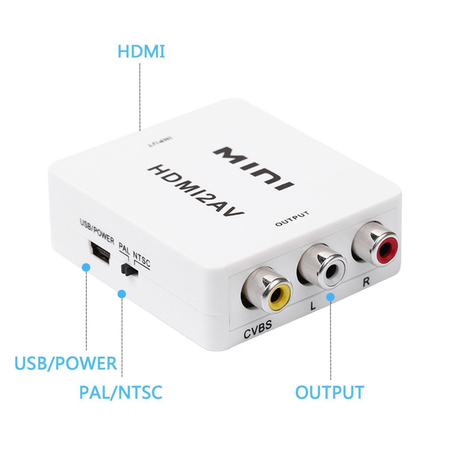 HDMI Converter,NUTK 1080P HDMI to AV 3RCA CVBs Composite Video Audio ...