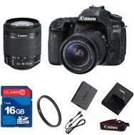 Canon 80D DSLR + 18-55mm IS STM Lens + 16GB Memory + UV Filter + Deluxe Value - International Version