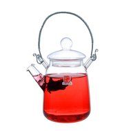 Teakettles, WOLFBUSH Metal Handle Borosilicate Glass Teapot 300ml N4