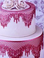 Castle Cake Lace Mat Sugar Lace Pad Cake Brim Decoration Silicone Mold Cake Decorating Supplies Pink Color N5