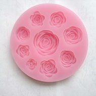 Allforhome Rose Blooming Sillicone Fondant and Gum Paste Silicone Resin Candy Moulds Cake Decoration Molds