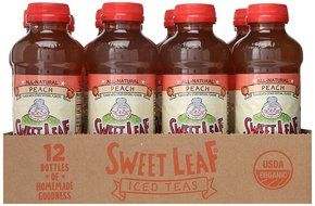 Sweet Leaf USDA-Certified Organic Iced Tea, Peach 16-ounce plastic bottles (Pack of 12) N4