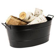 Achla Designs C-51BK Black Oval Galvanized Steel Tub