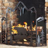 Black Bear Fireplace Screen