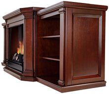 Real Flame Valmont Entertainment Center Ventless Gel Fireplace - Dark Mahogany