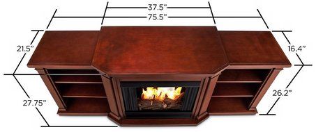 Real Flame Valmont Entertainment Center Ventless Gel Fireplace - Dark Mahogany N2
