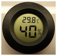 Digital Cigar Humidor Hygrometer Thermometer Temperature Round Black NEW Best Selling N5