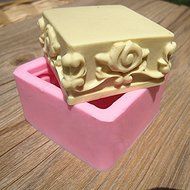 Square Lace Silicone Soap Mold Fondant Cake Chocolate Mould N3