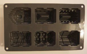 6 Hole Train Shape Silicone Thick Cake Mold Mould Baking Supply