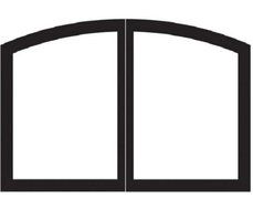 Arch 36 inch Fireplace Doors VFR36SCHP - Hammered Pewter