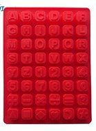 48 Holes Letters &amp; Arabic Numerals Silicone Chocolate Mold Ice Lattice Pastry Cookies Cake Mold Cake Baking Tools