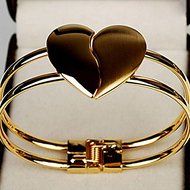 New Women Heart Bracelet 18K Gold Plated Bangle Fashion Jewelry Gift