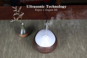 140ml Cool Mist Humidifier Ultrasonic Aroma Essential Oil Diffuser with 7 Cloor LED Lights for Office Home Room... N10