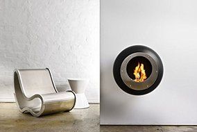 Cocoon Fires Ventless Ethanol Wall Mount Vellum Black Fireplace