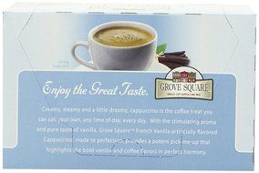 Grove Square Cappuccino, French Vanilla, 24 Count Single Serve Cups N80