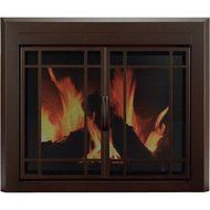 Pleasant Hearth Eaton Cabinet Prairie Style Fireplace Glass Door, Burnished Bronze, Small, ET-5500 N2