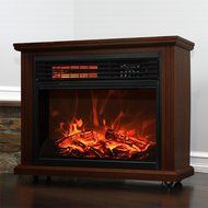 XtremepowerUS Infrared Quartz Electric Fireplace Heater Finish with Remote Controller (Walnut) N10