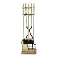 Urn Handle 4-Piece Antique Brass Fireplace Tool Set